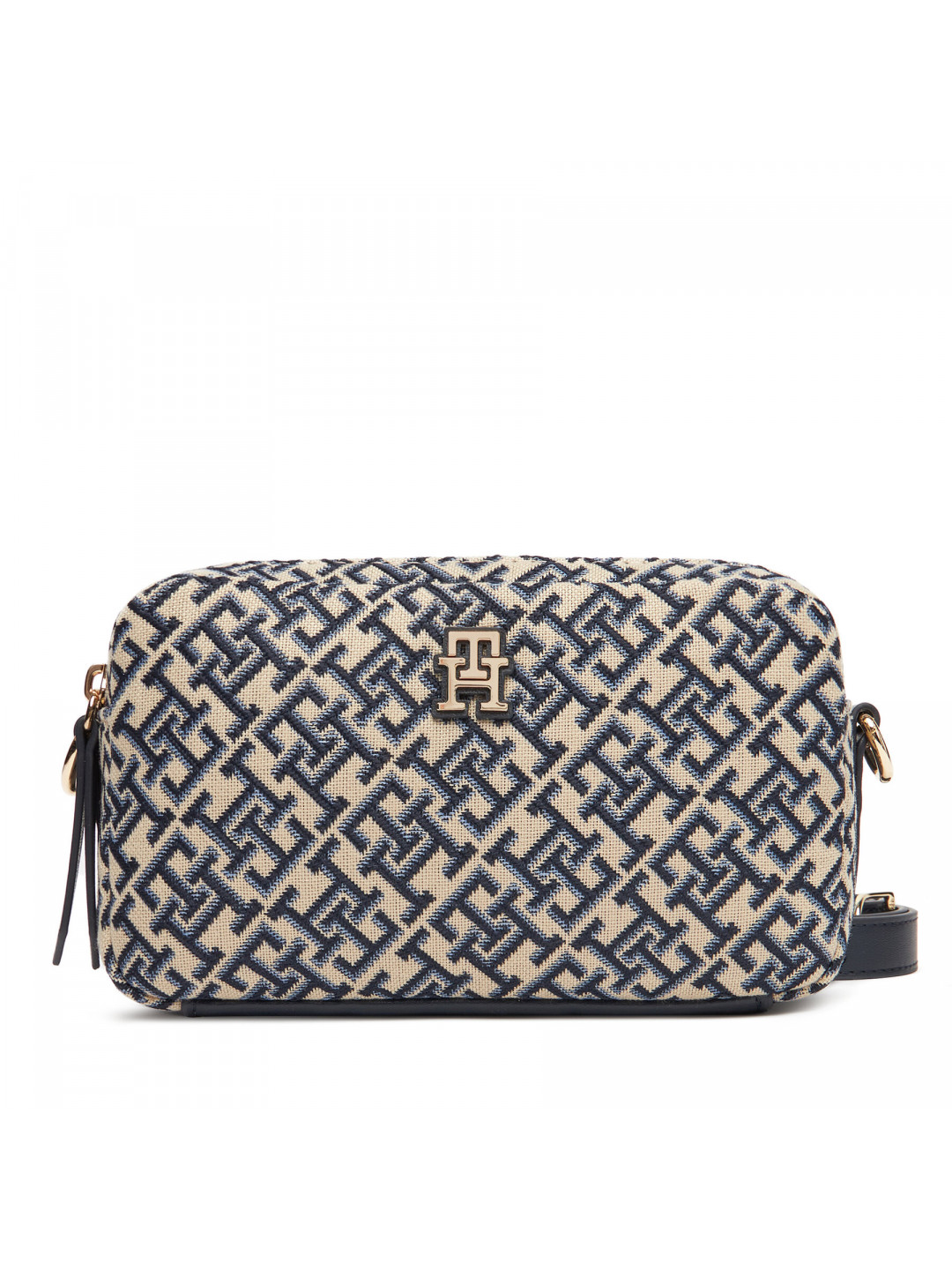 Kabelka Tommy Hilfiger Th Jacquard Camera Bag AW0AW17443 Tmavomodrá